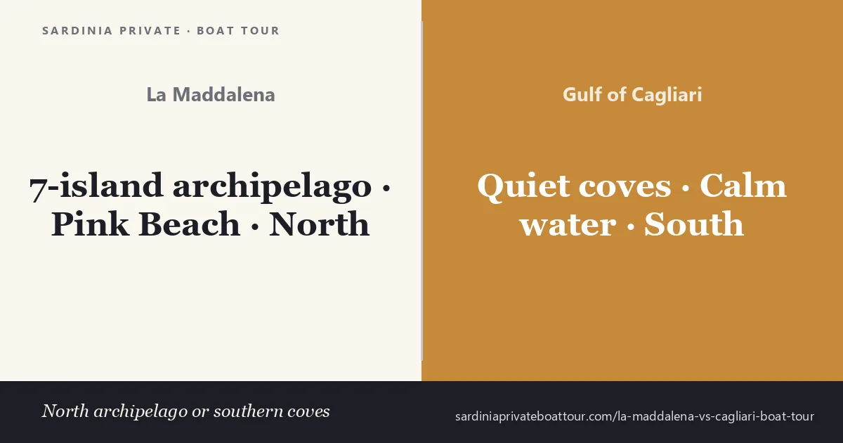 La Maddalena versus Gulf of Cagliari boat tour compared